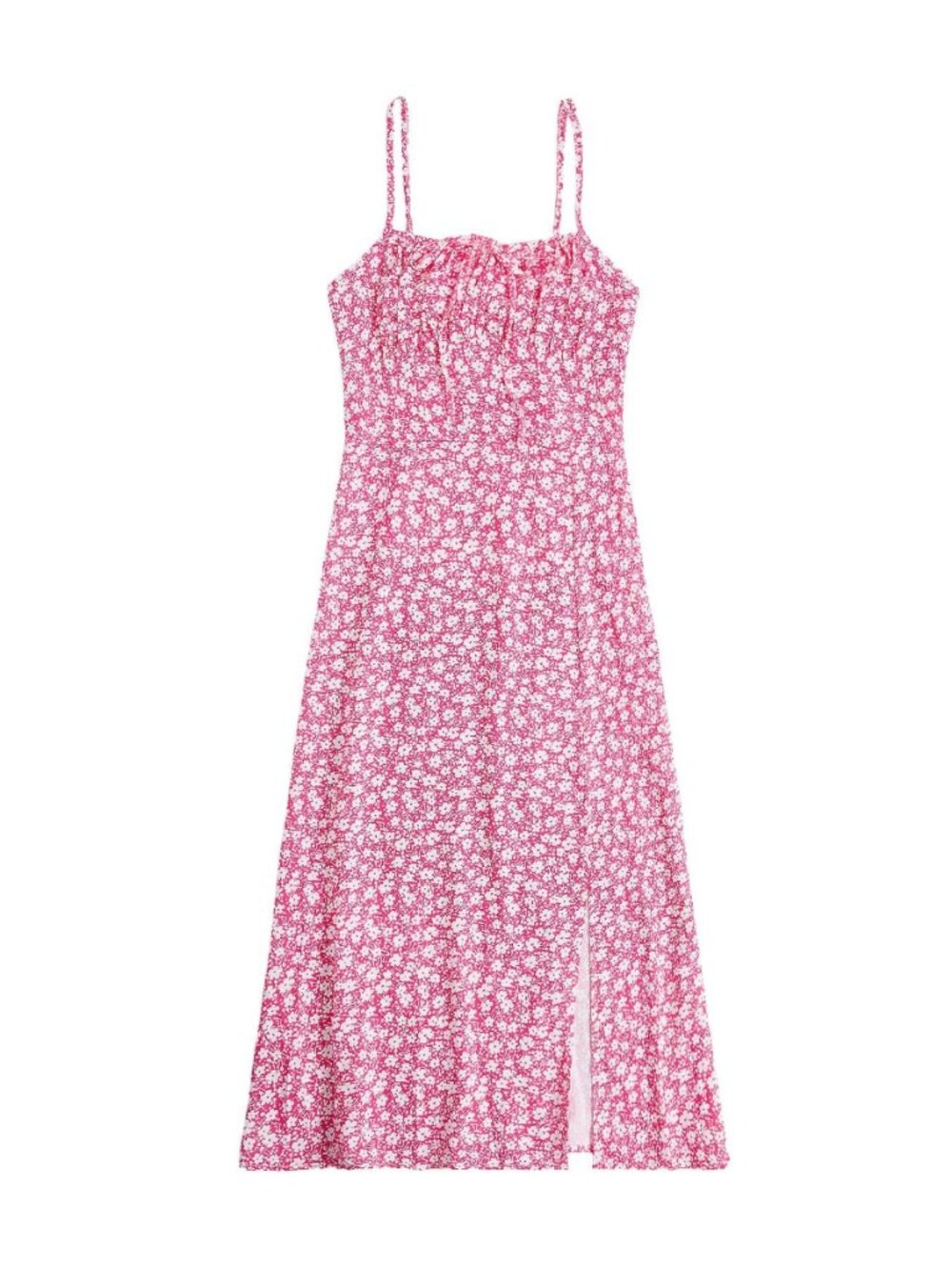 NWOT Women's Summer Split Thigh Spaghetti Strap Cami Midi Floral Dress SZ L